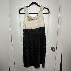 Formal Midi Black and White Dress
